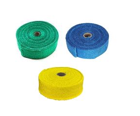 Exhaust Wrap (blue/yellow/green) 5cm x 10m