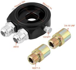 Aluminum M20 x 1.5 Oil Filter Sandwich Plate Adapter Oil Cooler Kit 1/8 NPT Sandwich Adapter Oil Gauge