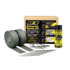 Automotive Exhaust and Header Glass Fiber Wrap Kit - Black HT