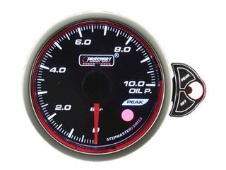 Oil Pressure W/Peak Hold (BAR) Amber/White 52mm Halo