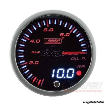 JDM Oil Pressure Gauge BAR w/Peak Amber/White 60mm