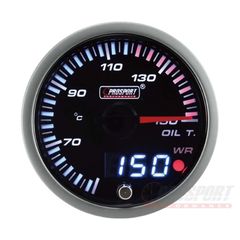 JDM Oil Temp Gauge Celsius w/Peak Amber/White 60mm