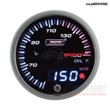 JDM Oil Temp Gauge Celsius w/Peak Amber/White 60mm