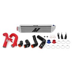 Honda Civic 1.5T Intercooler Kit, 2016+, Silver w/ Wrinkle Red Pipes