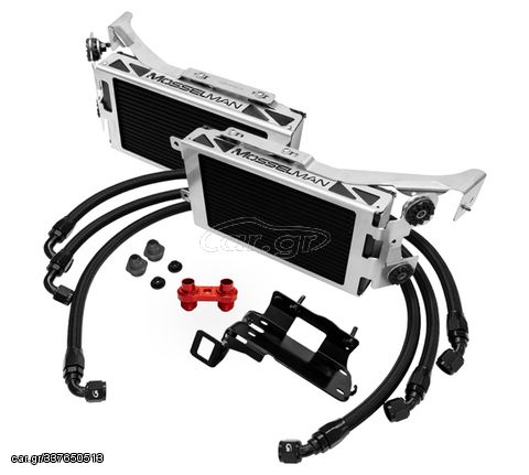 MOSSELMAN TWIN OIL COOLER KIT, RED, BMW 3-SERIES E9X