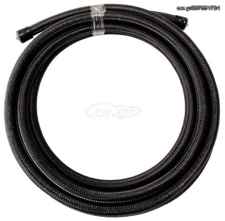 100 Series Braided S/S Rubber lined Hose -8AN - Black  - 1m