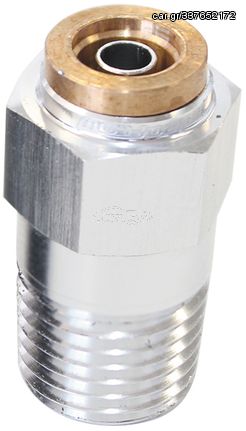 Straight 1/4" NPT to 1/4" Nylon Quick Release Fitting - Silver Finish.