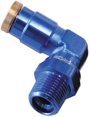 90° 1/8" NPT to 3/16" Nylon Quick Release Fitting - Blue Finish