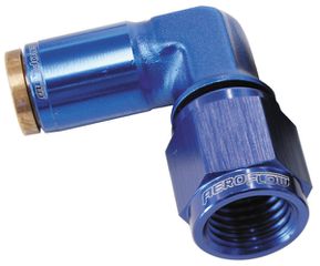 90° -3AN to 3/16" Nylon Quick Release Fitting - Blue Finish