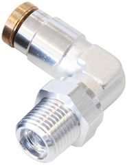 90° 1/8" NPT to 1/4" Nylon Quick Release Fitting - Silver Finish