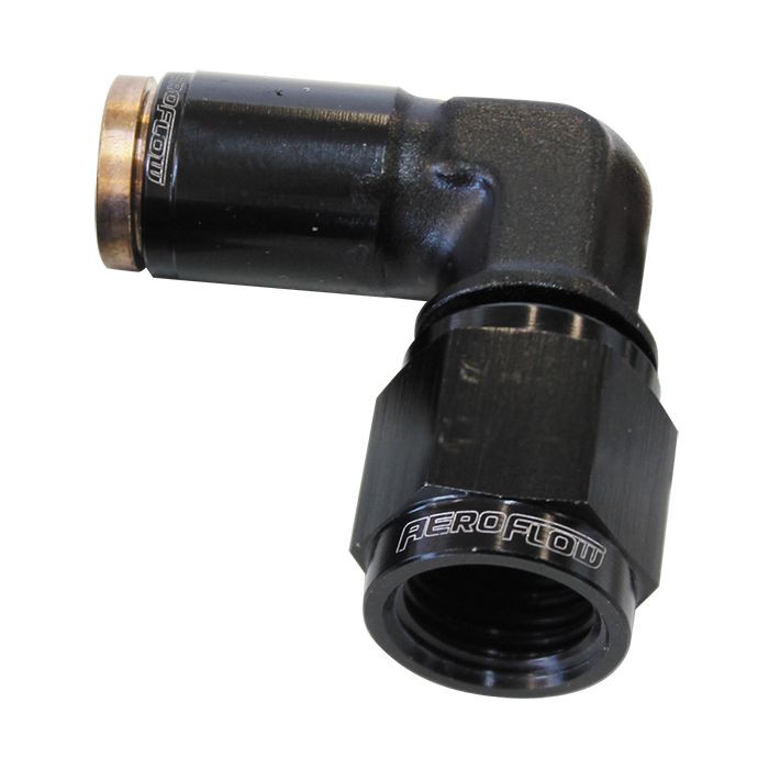 90° -4AN to 1/4" Nylon Quick Release Fitting - Black Finish