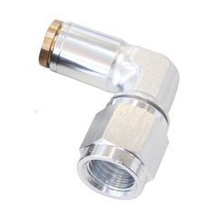 90° -4AN to 1/4" Nylon Quick Release Fitting - Silver Finish