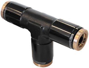 1/4" Nylon Quick Release Tee Fitting - Black Finish