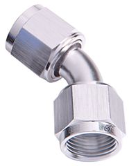 45° Female Swivel Coupler -4AN - Silver Finish