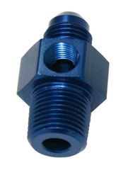 Male NPT to Adapter 1/4" to -8AN with 1/8" Port - Blue Finish