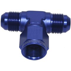 AN Tee Female Swivel On Side -6AN - Blue Finish