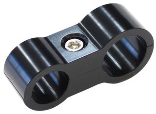 Stepped Billet Aluminium Dual Hose Separators - 9/16"  I.D. & 5/8"  I.D. - Black finish