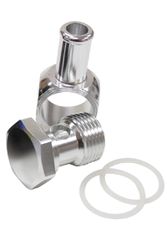 Alloy AN Banjo with Bolt 16mm to -6AN - Silver Finish. Suits Edelbrock Carburettors