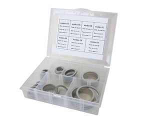 Aluminium Crush Washers -3AN to -20AN - Kit Contains 10 of Each Size