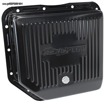 Black Transmission Pan - Suit GM TH350, Deep Pan With Drain Plug