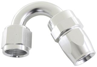 200 Series PTFE 150° Hose End -8AN - Silver Finish. Suit 200 Series Hose