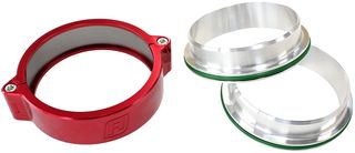 3.5" BILLET INTERCOOLER CLAMPS QUICK CONNECT RED CLAMP Aeroflow - AF 25-3500R