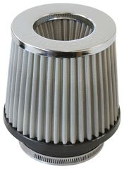 Universal Round Tapered 3" (76mm) Clamp-On Filter - Chrome Top Inverted Filter