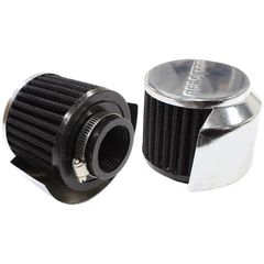 Chrome Push In Breather With Chrome Shield 3" (76.2mm) O.D. x 2-1/2" (63.5mm) High, 1-1/2" (25mm) Flange Inside Diameter