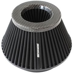 6" CLAMP-ON TAPERED CARBON 7.6 / 4.7" O.D, 4" HIGH BLACK Aeroflow - AF 2911-1009