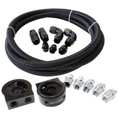 Universal Oil Cooler Line Kit - 3m Braided Hose, universal oil filter Sandwich plate