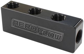 Compact Distribution Block - 1 In - 6 Out, All Ports 1/8"NPT, Black Finish