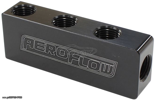 Compact Distribution Block - 1 In - 6 Out, All Ports 1/8"NPT, Black Finish