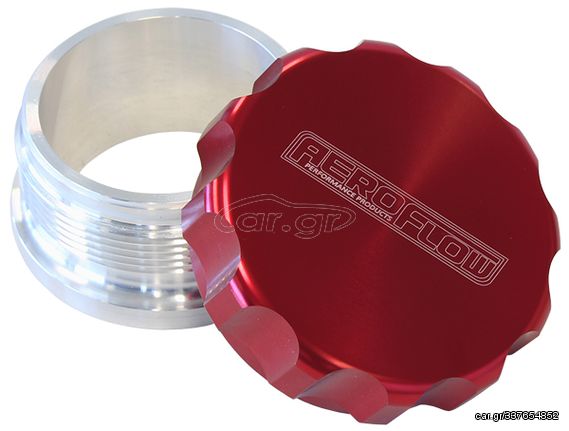 2-1/2" Billet Aluminium Weld-On Filler with Red Cap -