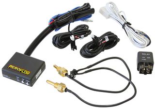 Adjustable Electric Fan Controller - With LED Display for Water and Oil Temperatures and Voltage