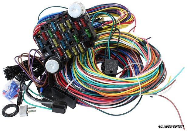 Complete Universal 21 Circuit Wiring Harness Kit - Complete with  Standard Fuses & Fuse Panel