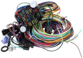 Complete Universal 21 Circuit Wiring Harness Kit - Complete with Standard Fuses and Fuse Panel