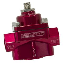 Billet 2-Port Fuel Pressure Regulator with 3/8" NPT ORB Ports - Red Finish. 1-4 psi Adjustable