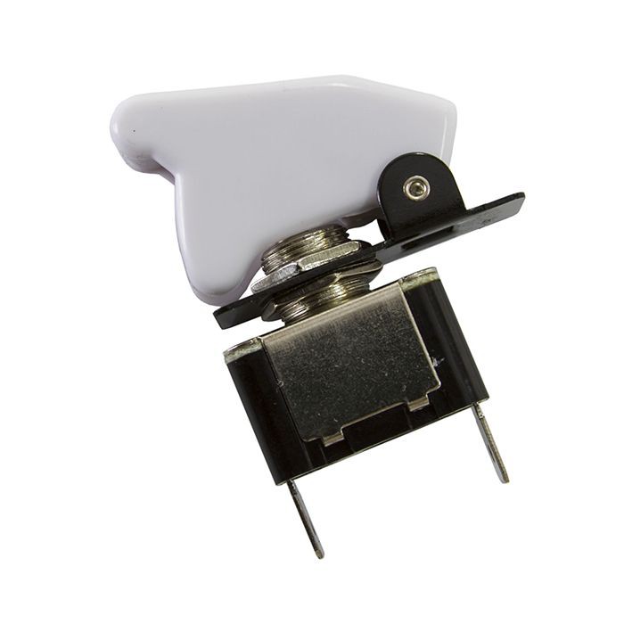 White Covered Rocket / Missile Switch - 12v 20A