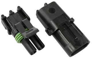 Weatherpack Connector - 2 Pin Connector Suit 18-20 AWG To 14-16 AWG Wire
