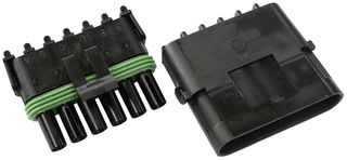 Weatherpack Connector - 6 Pin Connector Suit 18-20 AWG To 14-16 AWG Wire