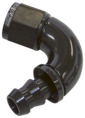 510 Series Full Flow Tight Radius Push Lock 120° Hose End -8AN - Black Finish. Suit 400 Series Hose