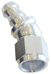 510 Series Full Flow Tight Radius Push Lock 30° Hose End -8AN - Silver Finish. Suit 400 Series Hose