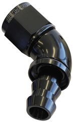510 Series Full Flow Tight Radius Push Lock 60° Hose End -4AN - Black Finish. Suit 400 Series Hose