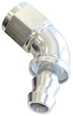 510 Series Full Flow Tight Radius Push Lock 60° Hose End -6AN - Silver Finish. Suit 400 Series Hose