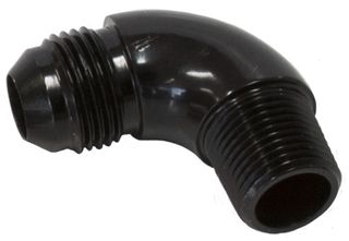 90° NPT to AN Full Flow Adapter 1/2" to -6AN - Black Finish