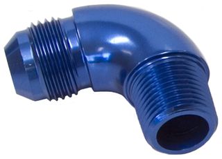 90° NPT to AN Full Flow Adapter 1/2" to -12AN - Blue Finish