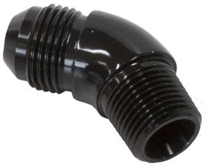 45° NPT to AN Full Flow Adapter 1" to -20AN - Black Finish