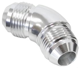 45° Full Flow AN Union -8AN - Silver Finish