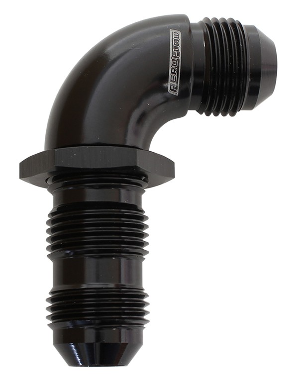 90° Full Flow AN Bulkhead -4AN - Black Finish