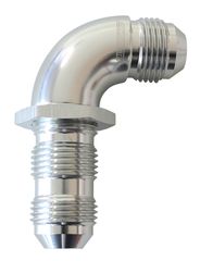 90° Full Flow AN Bulkhead -10AN - Silver Finish